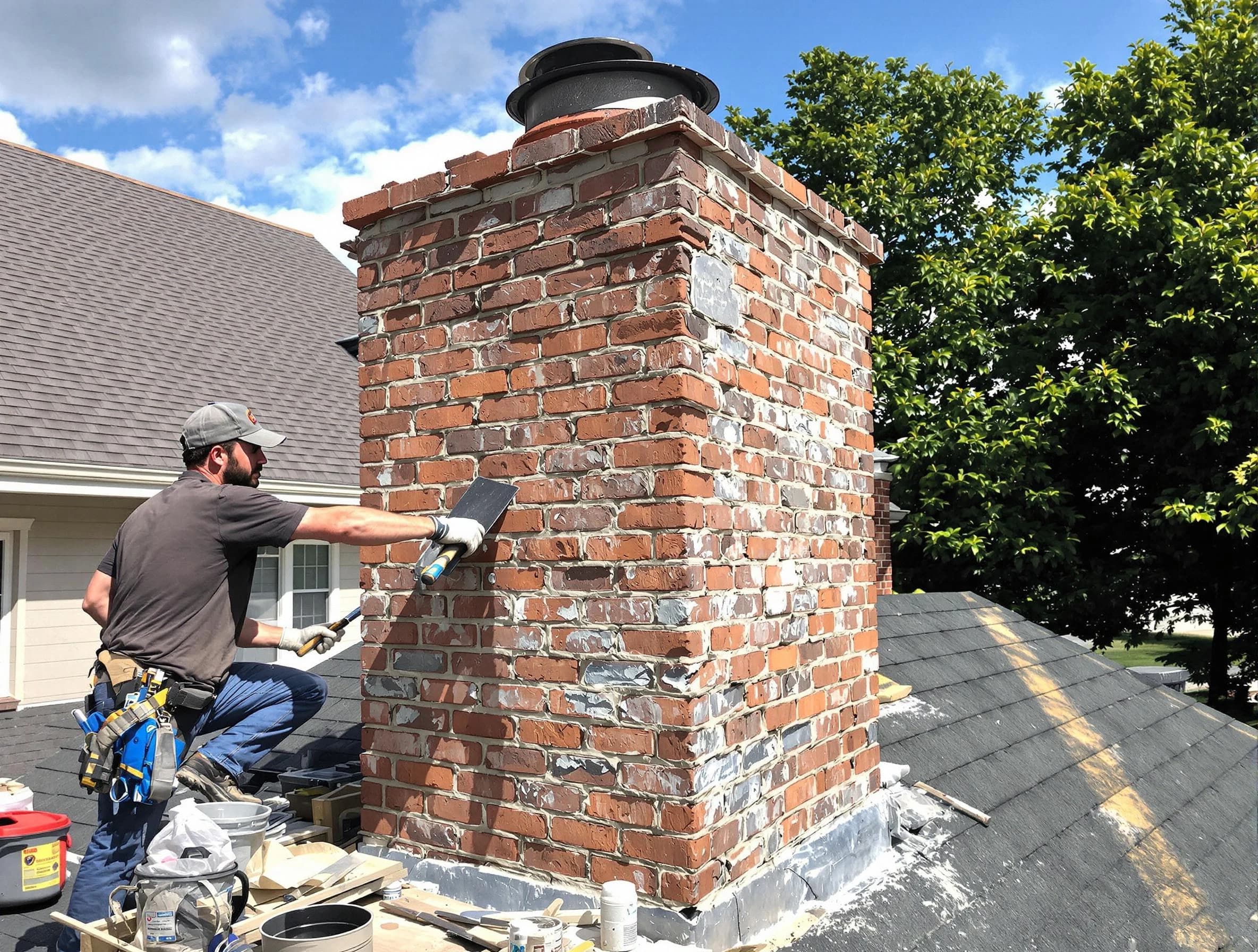 Completed chimney rebuild by Newnan Chimney Sweep in Newnan, GA