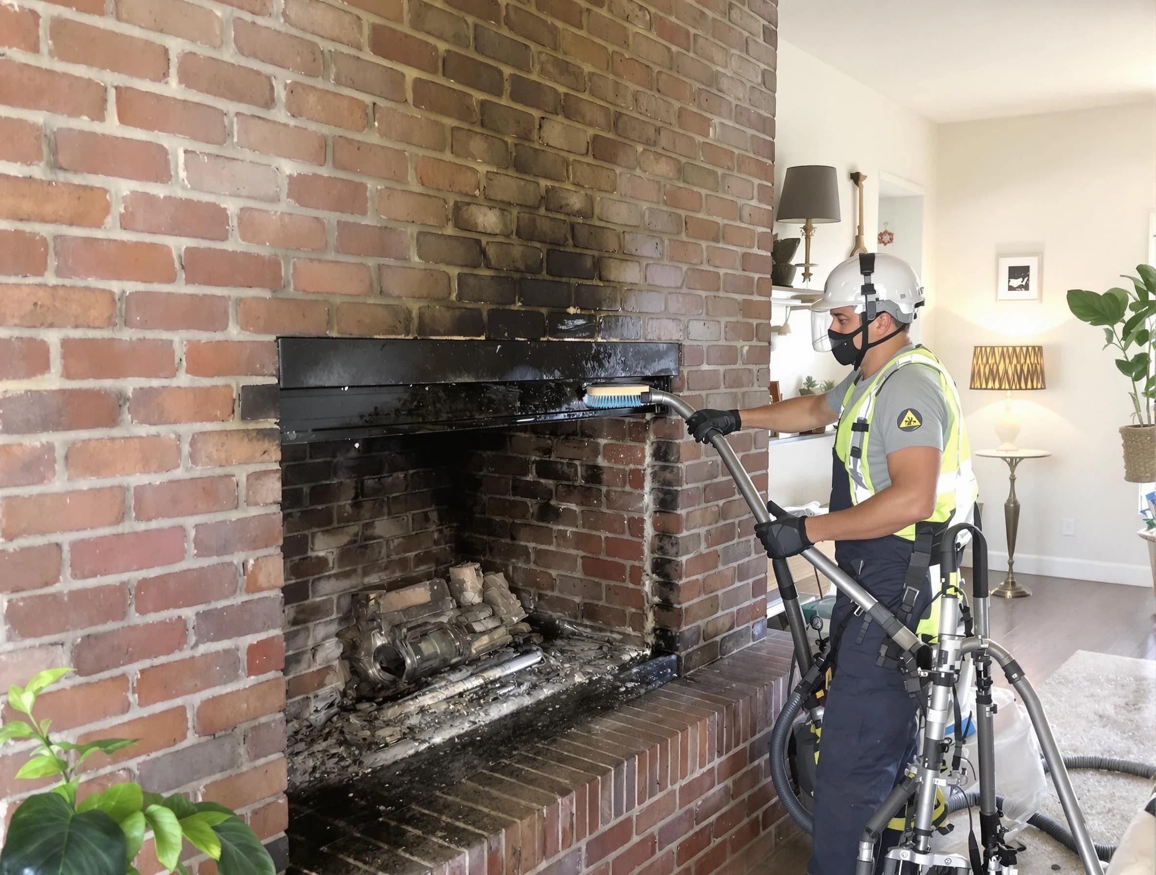 Newnan Chimney Sweep providing fireplace cleaning services in Newnan, GA