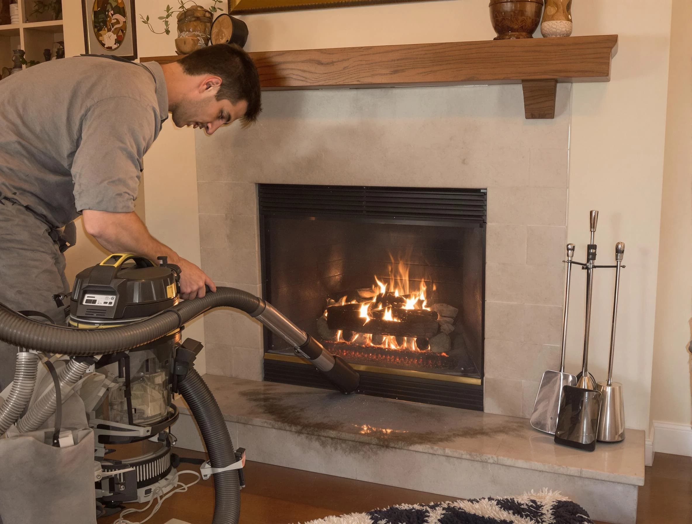 Routine fireplace upkeep by Newnan Chimney Sweep in Newnan, GA