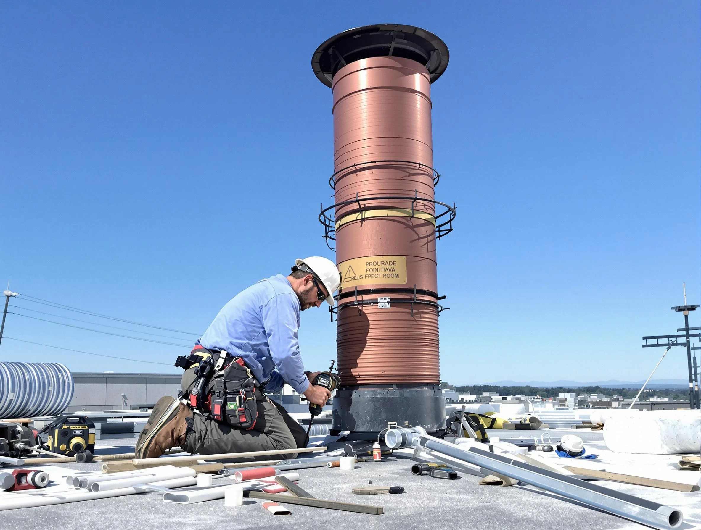 Installed chimney liner by Newnan Chimney Sweep in Newnan, GA