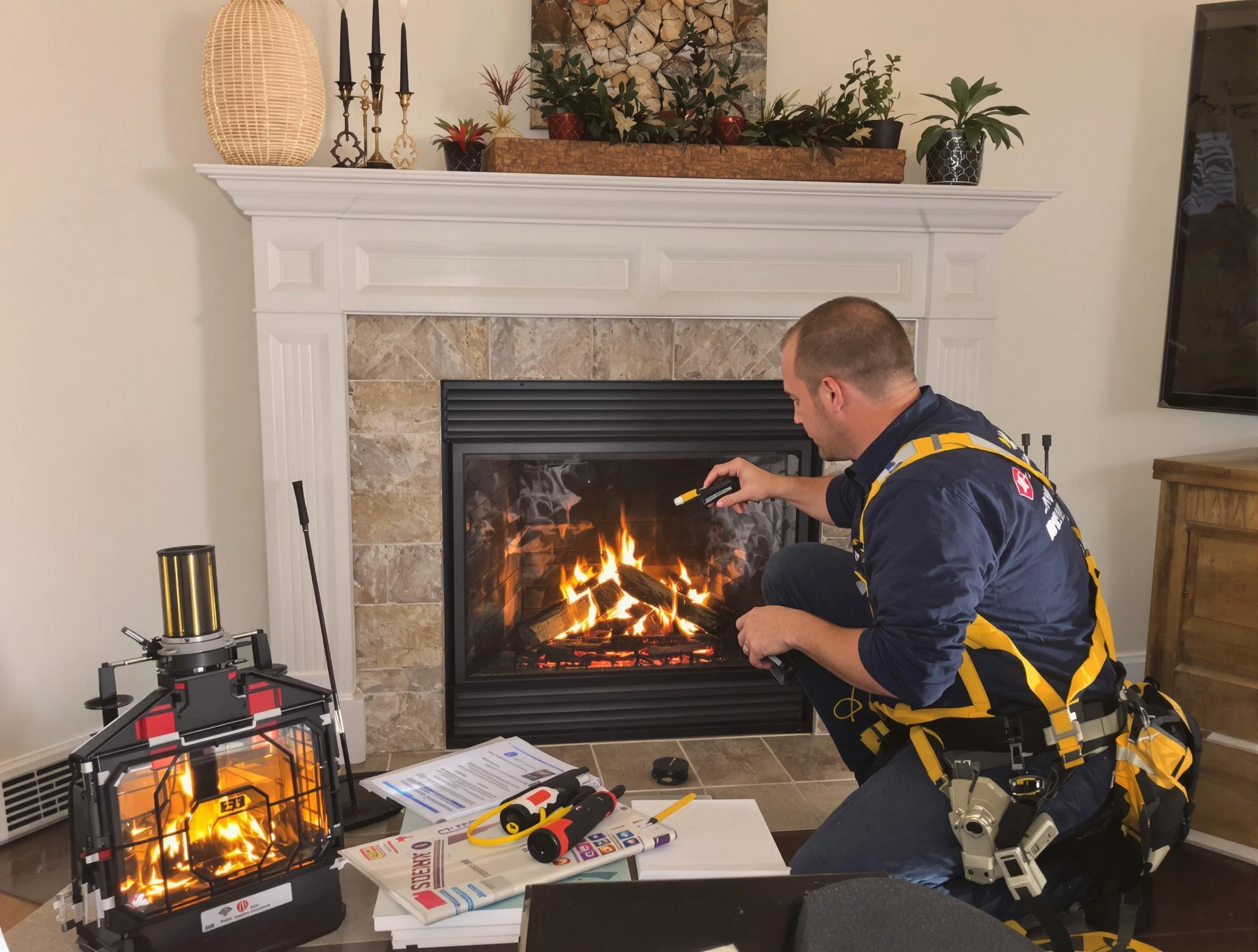 Safety-focused fireplace inspection by Newnan Chimney Sweep in Newnan, GA